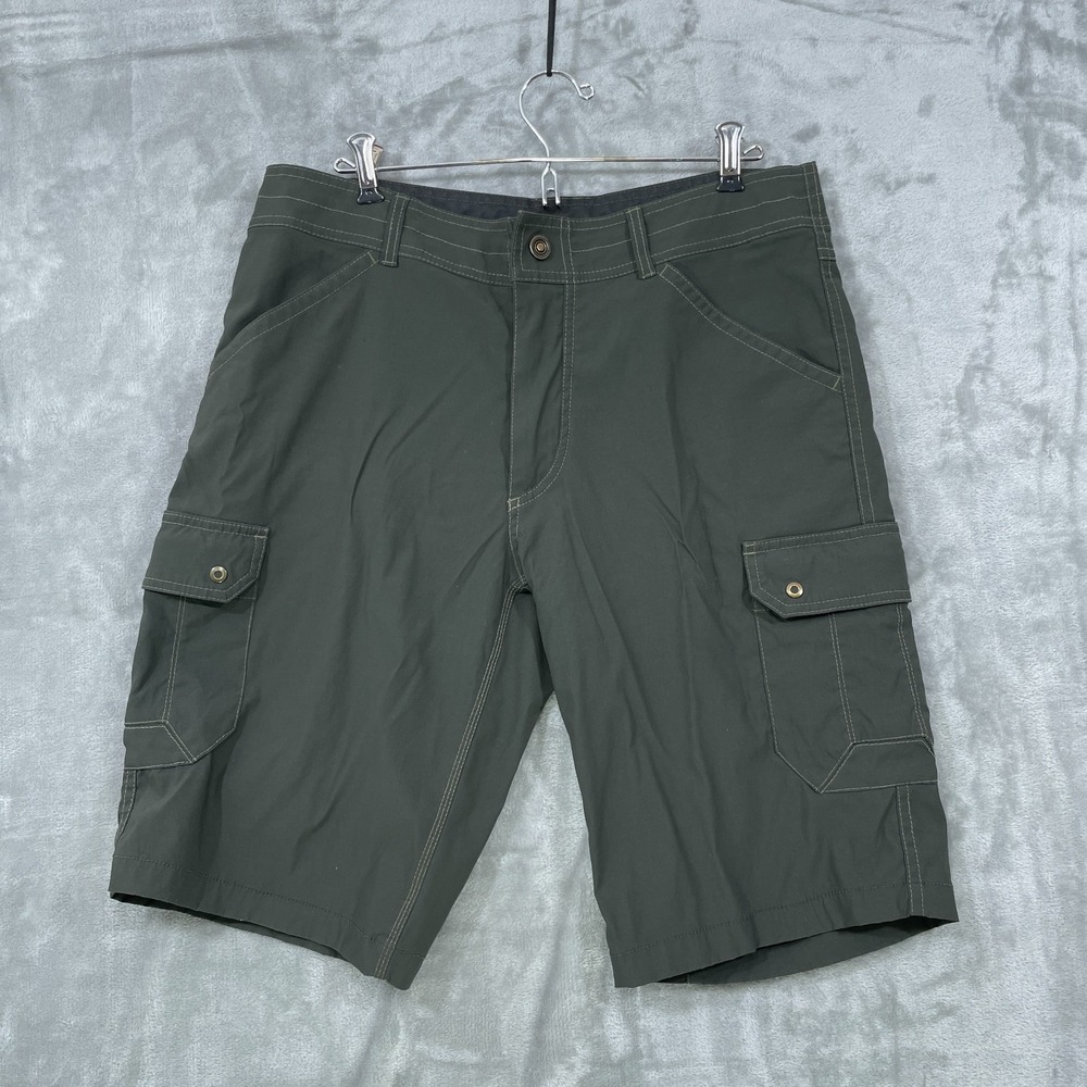 Kuhl  Cargo Nylon‎ Shorts Men's 34 Olive Green Outdoor Hiking Trail Stretch